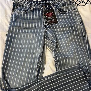 Cowgirl Tuff Striped Rodeo Jeans New W/tag